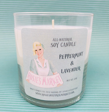 peppermint lavender soy candle 8 oz
