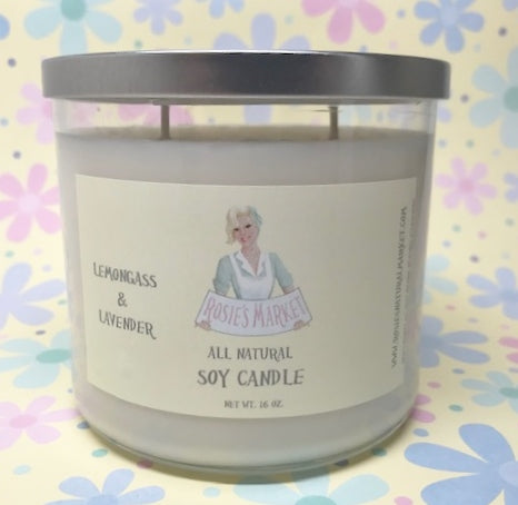 Lemongrass Lavender Candle 16 oz. - Rosie's Market