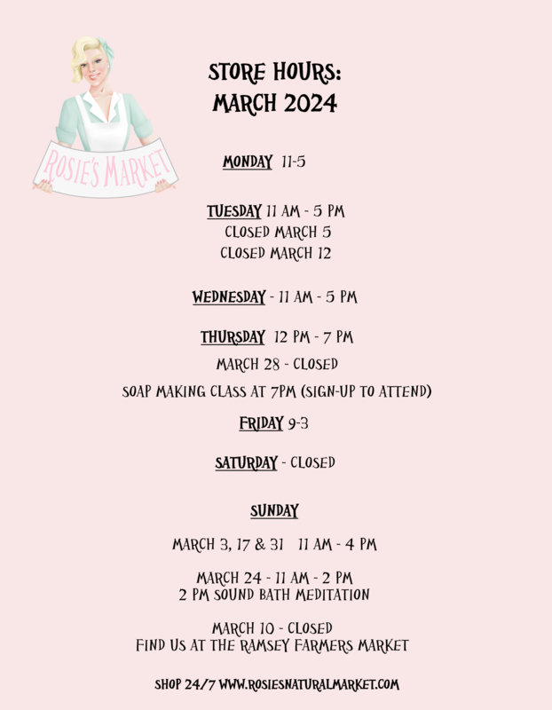 march 2024 store hours