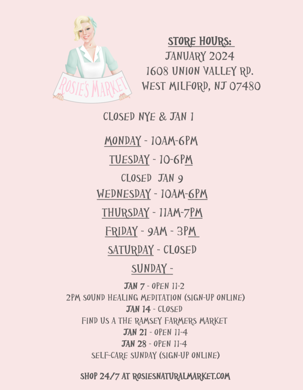 STORE HOURS - JANUARY 2024