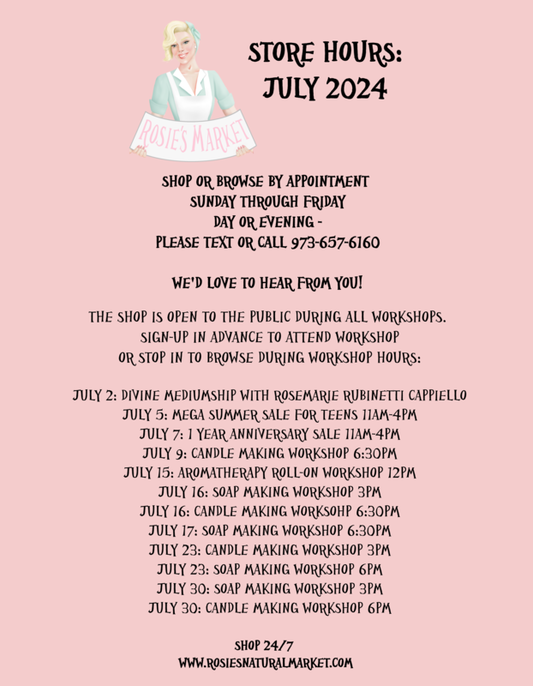 July 2024 Hours & Events