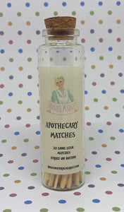 3" long stem apothecary matches in glass bottle jar