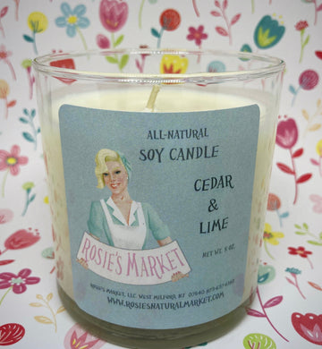 Cedar & Lime Candle Soy with Essential Oils