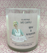 Load image into Gallery viewer, rose geranium essential oil all natural soy candle