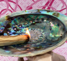 Load image into Gallery viewer, Burning Palo Santo in an Abalone Shell