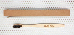 100% Biodegradable Bamboo Toothbrush with soft charcoal bristle- Rosie's Market