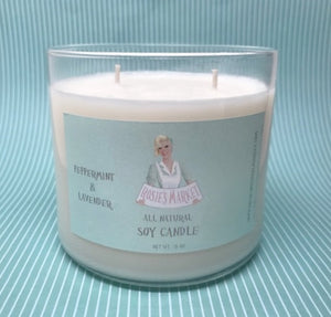 All Natural Soy Peppermint Lavender Candle 16 oz. - Rosie's Market