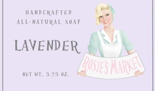 Lavender Soap Bar made with essential oils only and no dye - Rosie's Market
